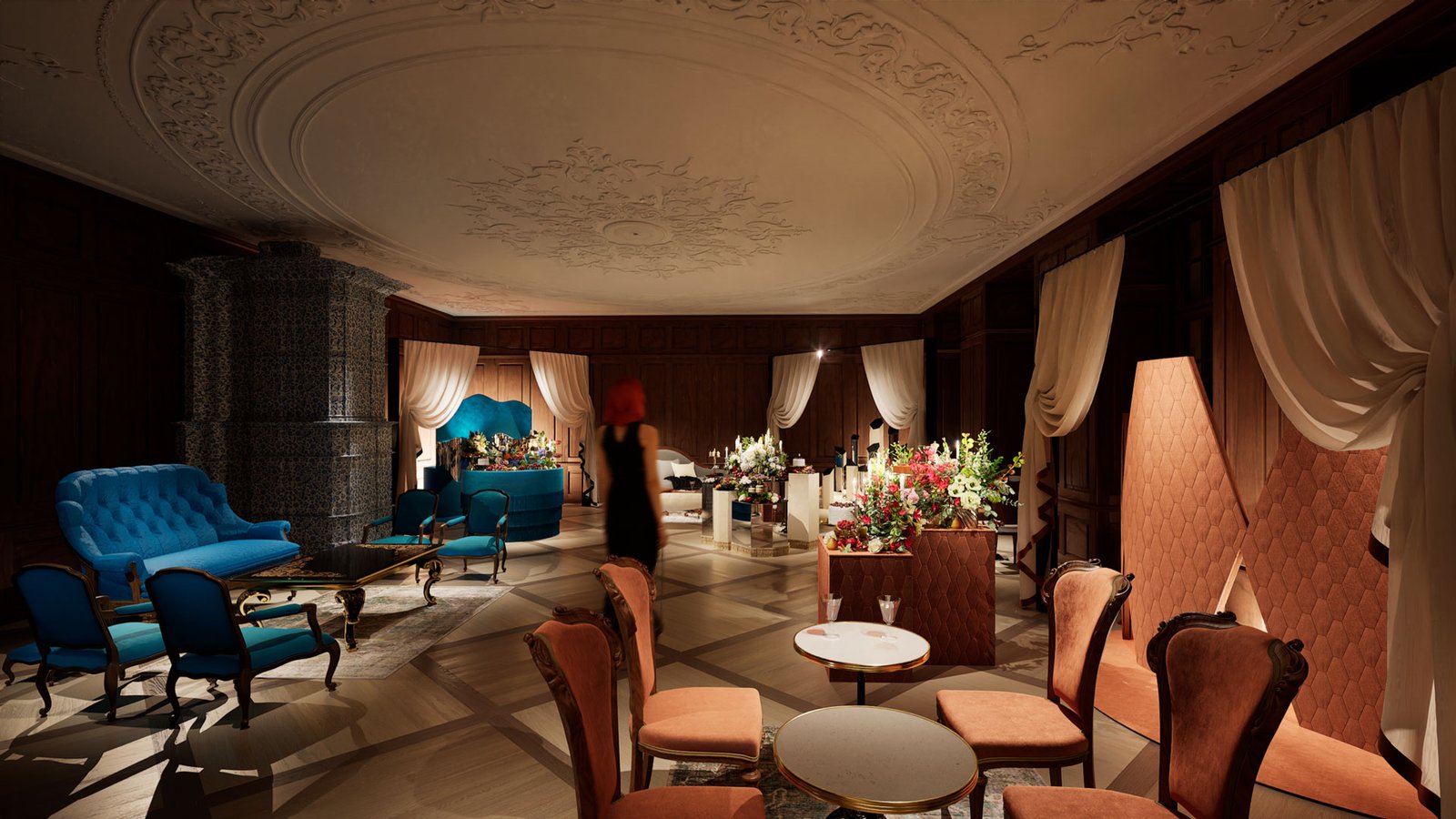 Cartier, dîner à Zurich – rendu 3D photoréaliste (vue 1)