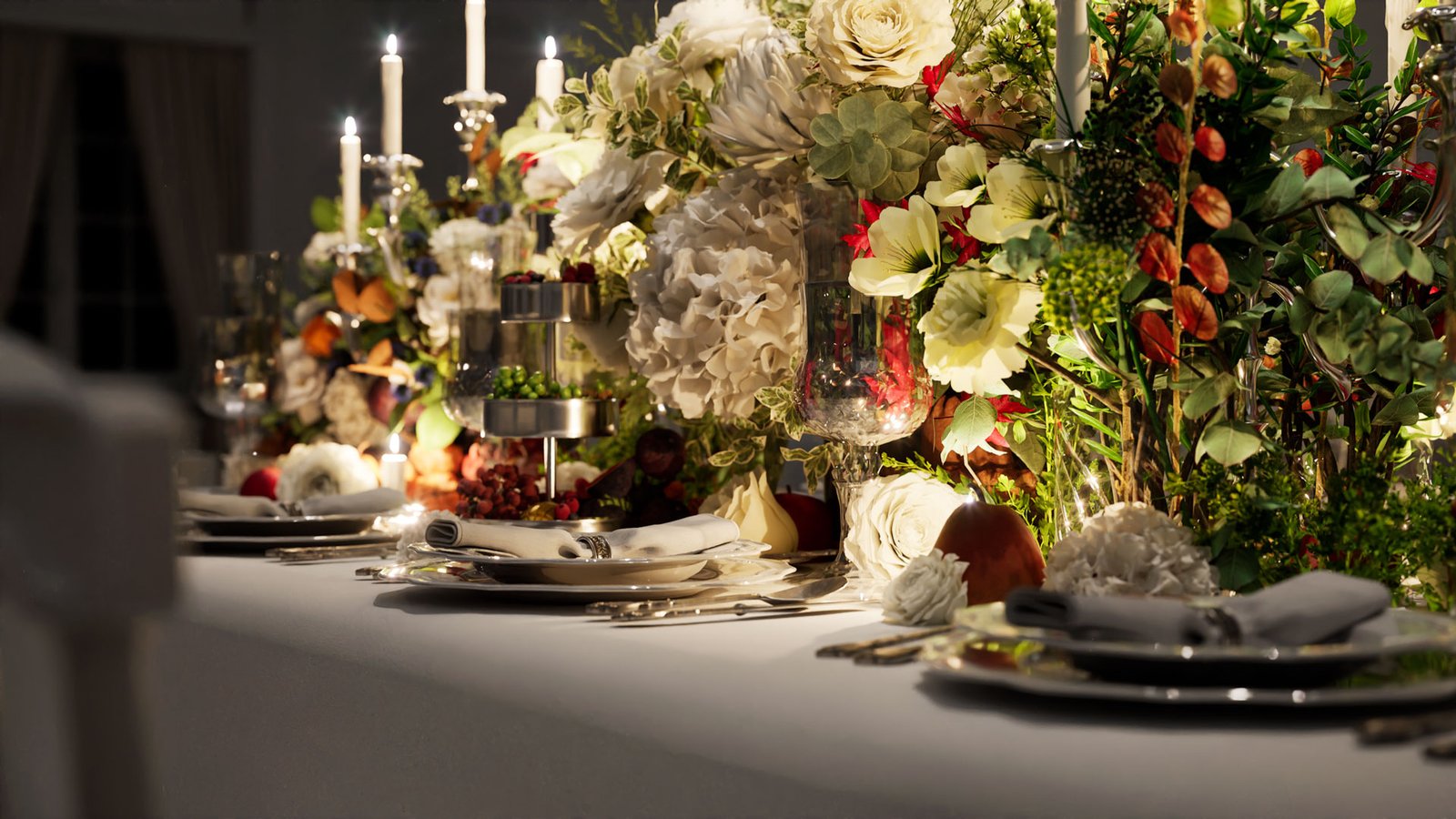 Cartier, dîner à Zurich – rendu 3D photoréaliste, art de la table (vue 8)