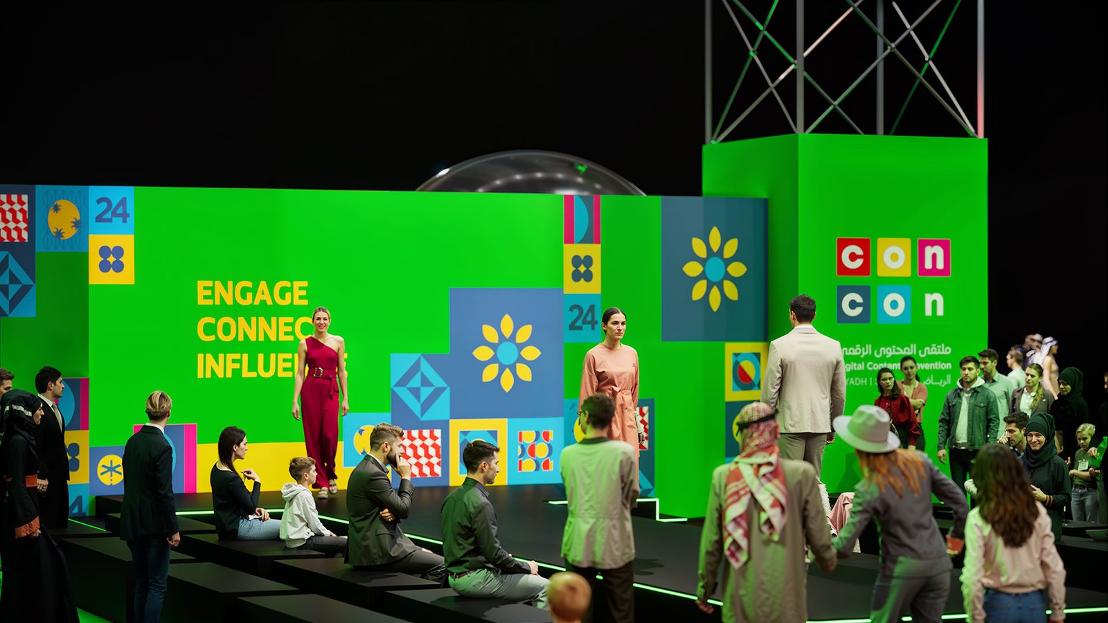 Concon Festival – rendu 3D photoréaliste, détail en gros plan (vue 1)