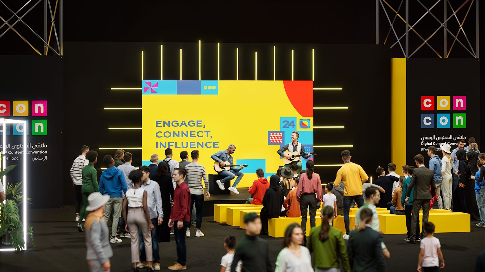 Concon Festival – rendu 3D photoréaliste, détail en gros plan (vue 2)