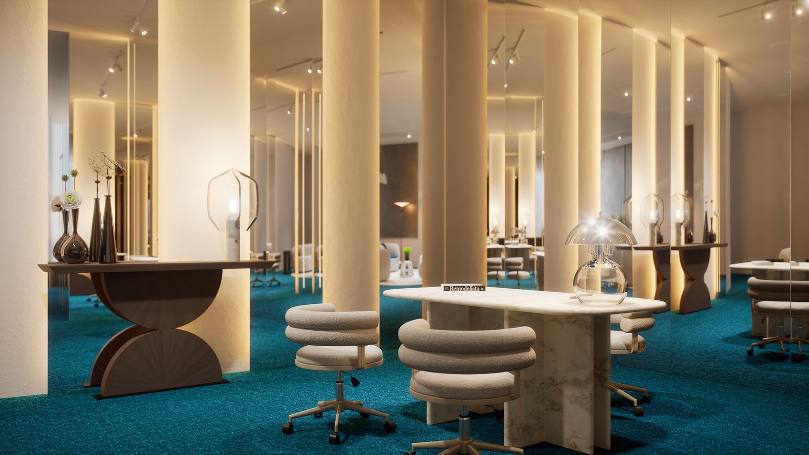 Louis Vuitton Hong Kong – rendu 3D photoréaliste, salon VIP (vue 9)