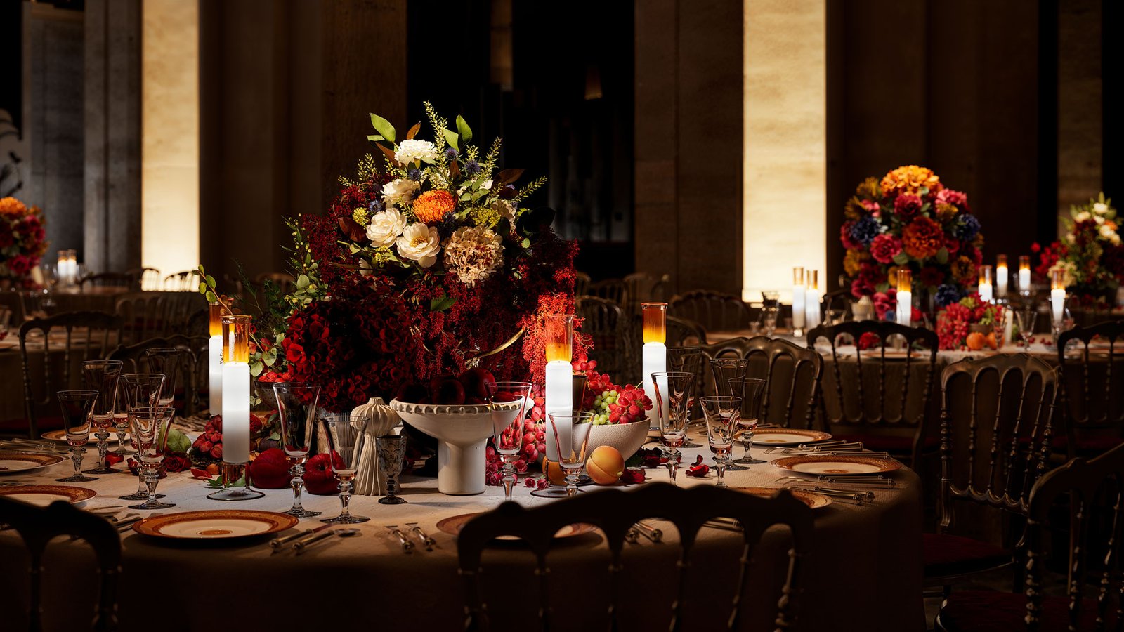 Grand Dîner du Louvre – rendu 3D photoréaliste, détail en gros plan (vue 7)