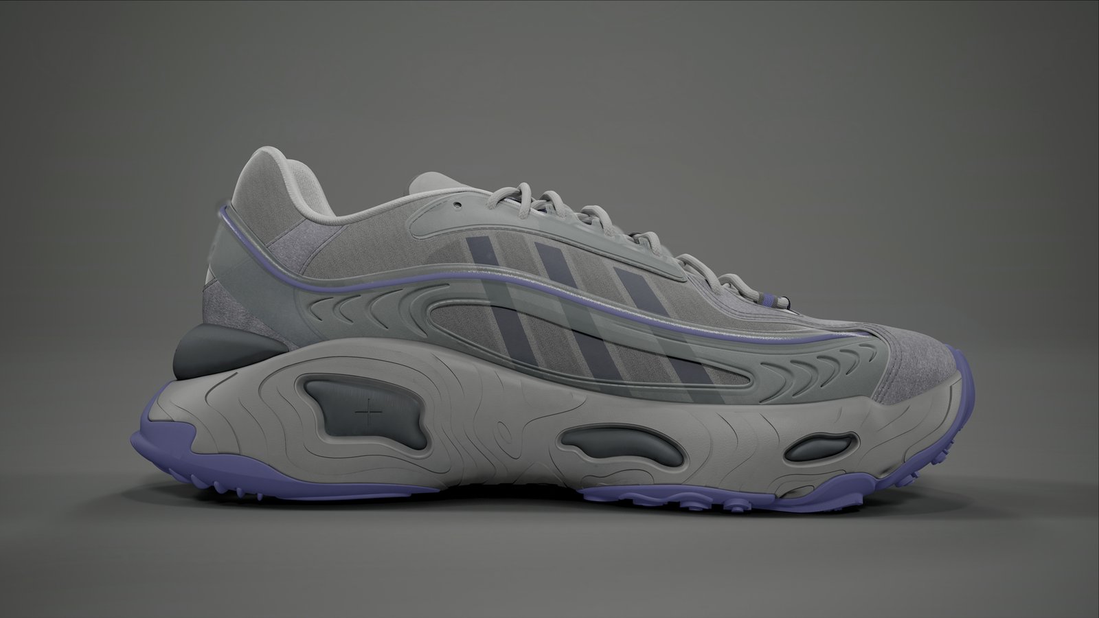 Adidas collection 2023 – rendu 3D produit, modèle Oznova, vue latérale (vue 9)