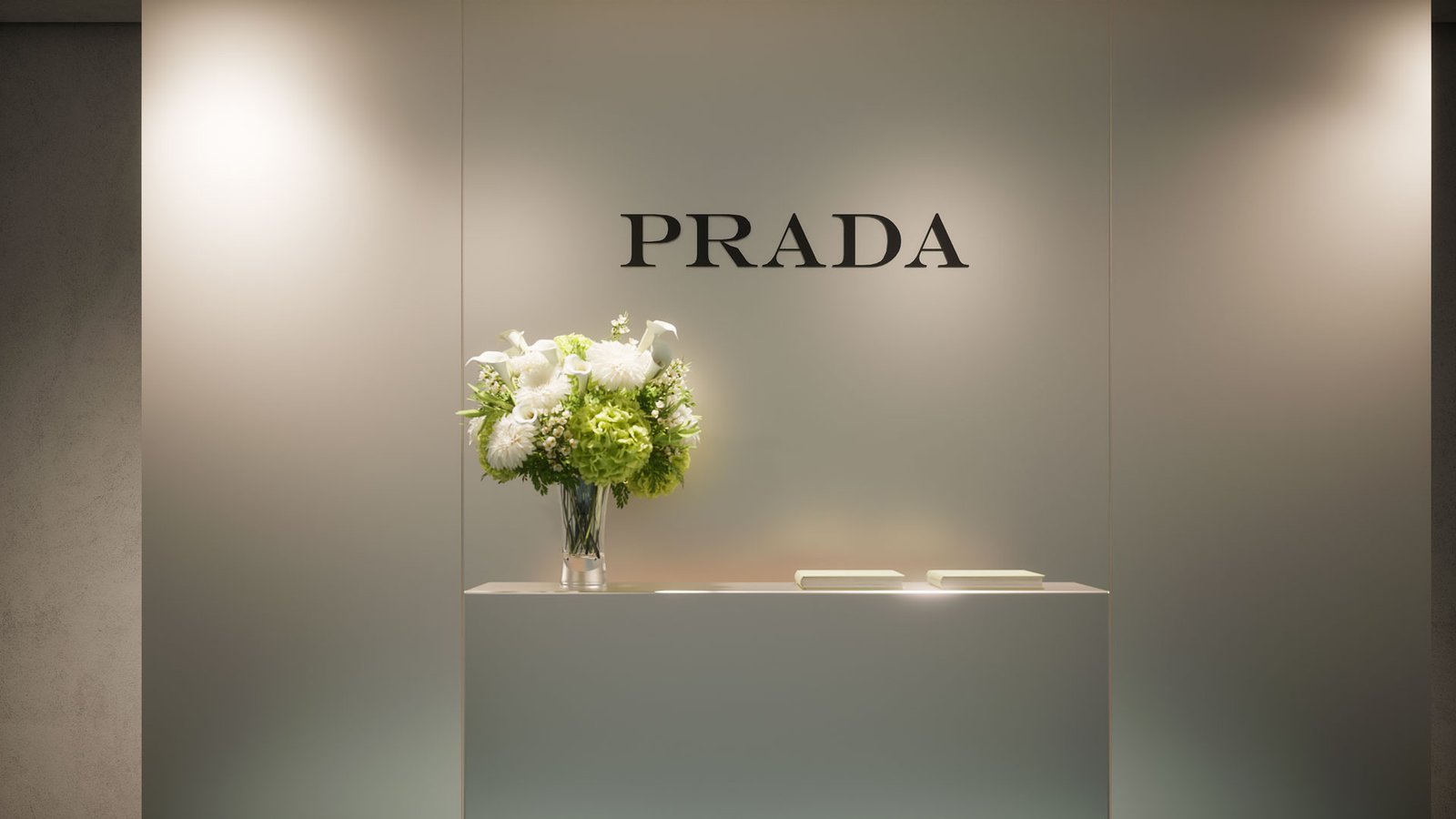 Prada Fine Jewelry – rendu 3D photoréaliste, espace d'accueil (vue 2)